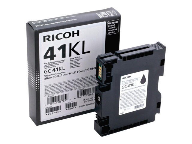 Ricoh Original Type GC 41KL Druckerpatrone schwarz 600 Seiten (405765) für 2100N, 3110DN/DNw/SFNw, 3100SNw, 3120B SFNw Ricoh Original Type GC 41KL Druckerpatrone schwarz 600 Seiten (405765) für 2100N, 3110DN/DNw/SFNw, 3100SNw, 3120B SFNw